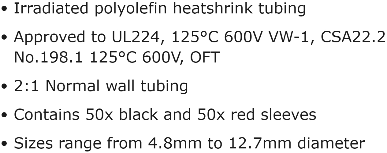 קיט שרוולי בידוד מתכווץ שקופים PRO POWER HSKIT2-1RB TEXT